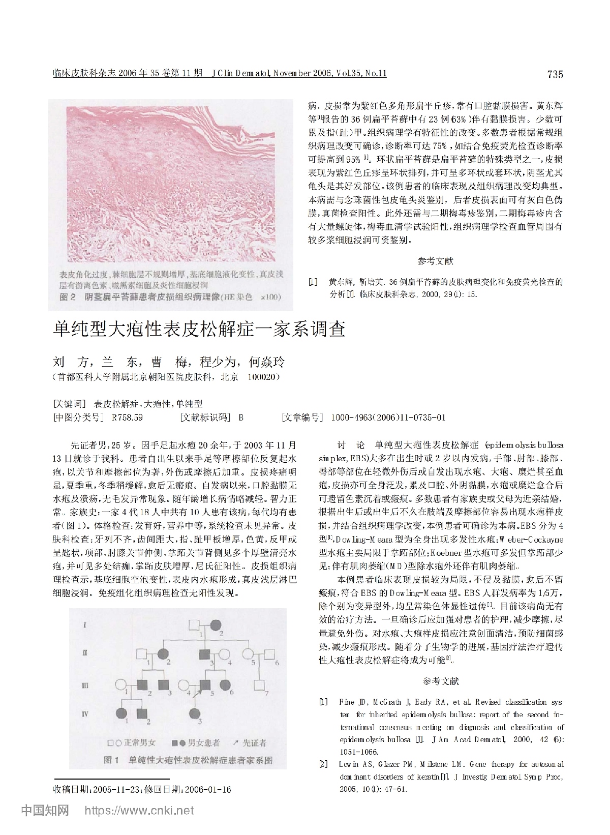 单纯型大疱性表皮松解症一家系调查