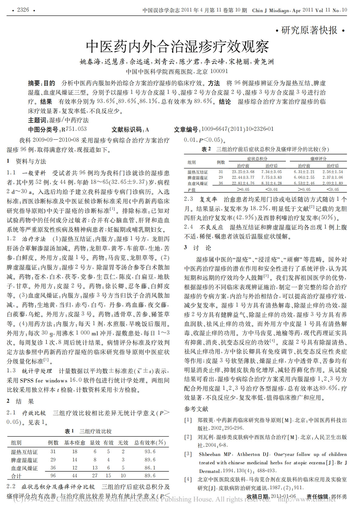 中医药内外合治湿疹疗效观察
