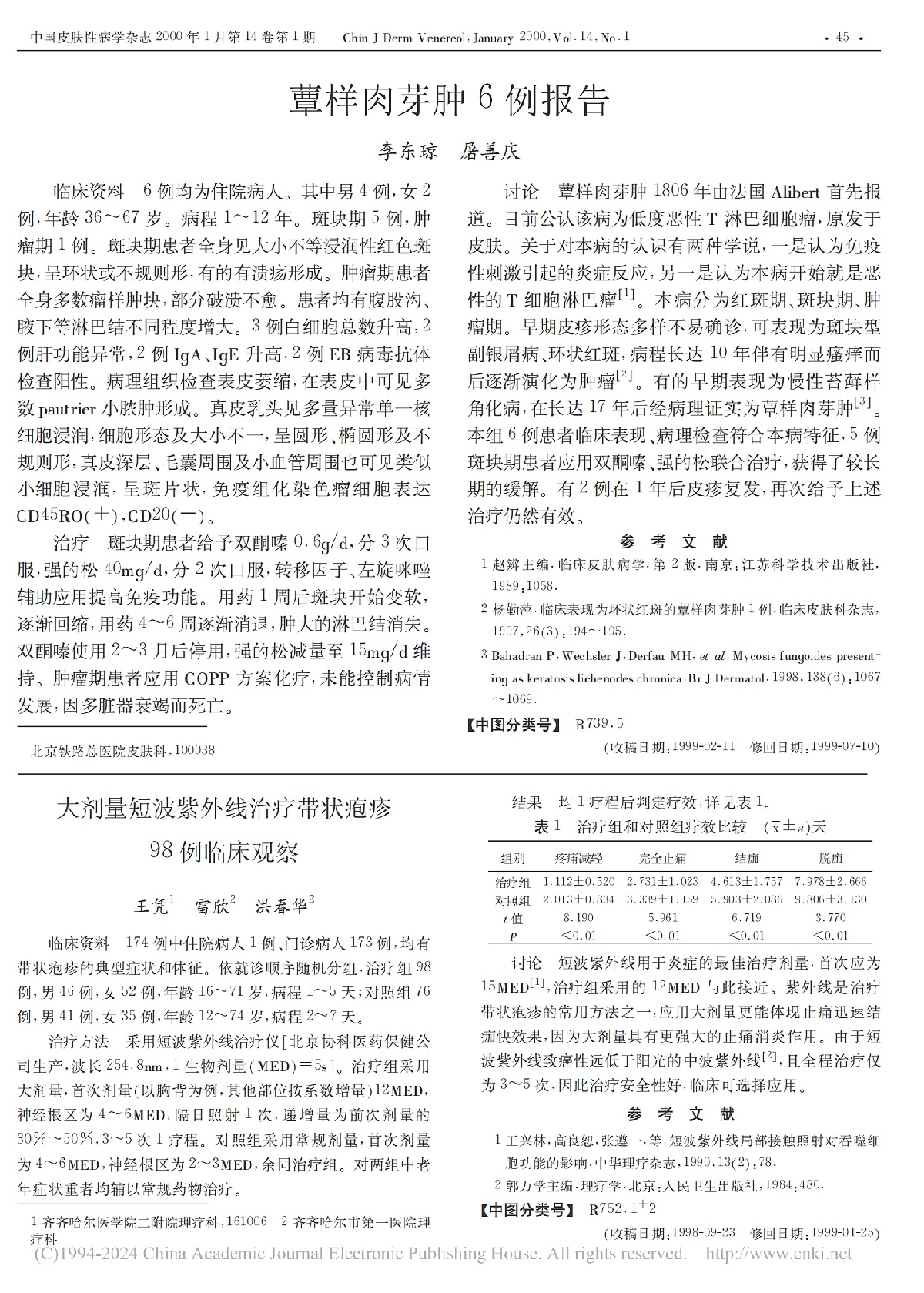 蕈样肉芽肿6例报告